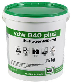 VDW 840 PLUS 1K FUGENMÖRT.25KG STEINGRAU
