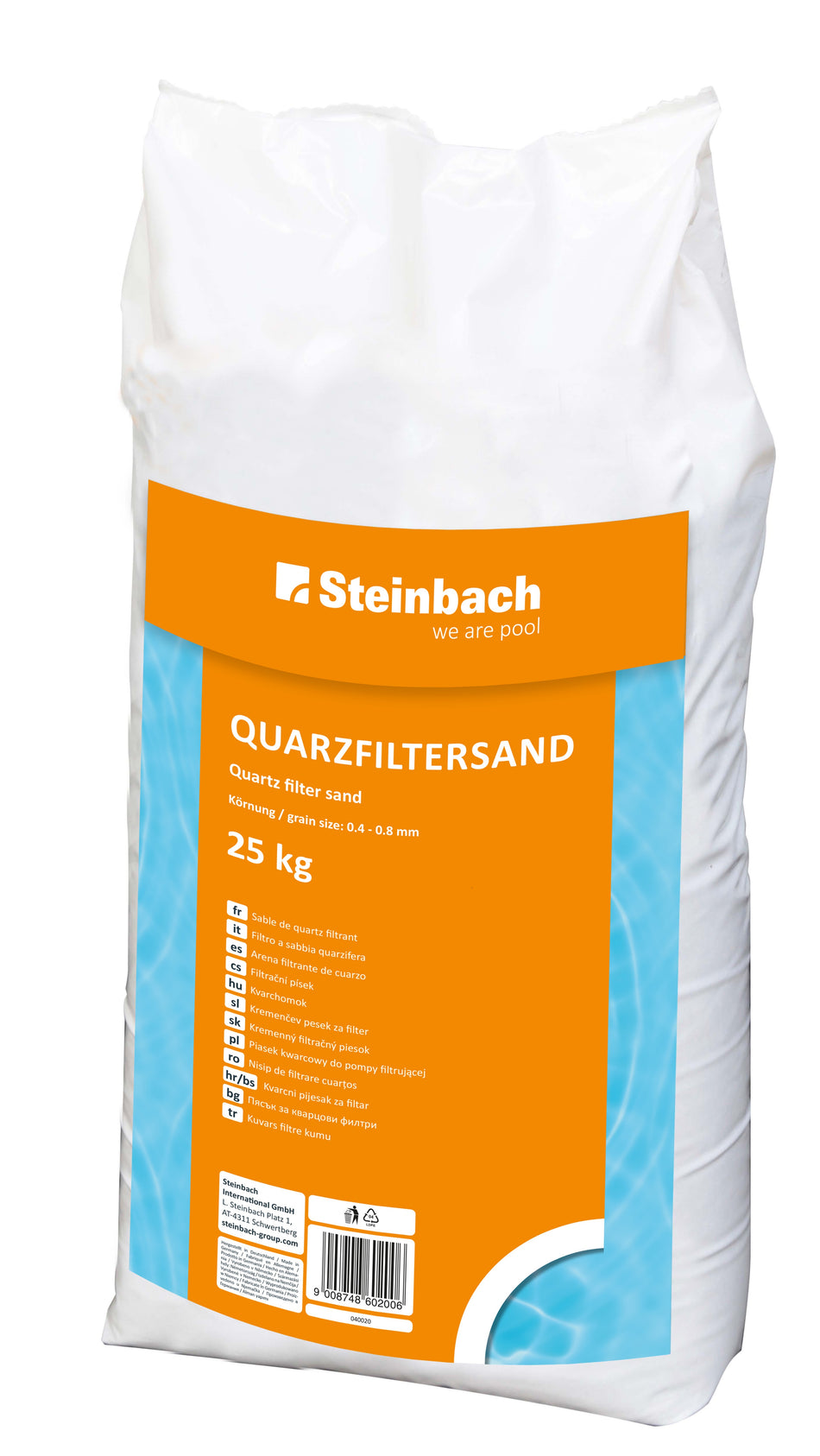 QUARZFILTERSAND KÖRNUNG 0,4 - 0,8MM 25KG
