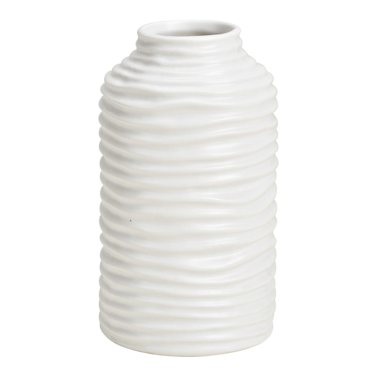 VASE AUS KERAMIK, WEISS 8X15X8CM