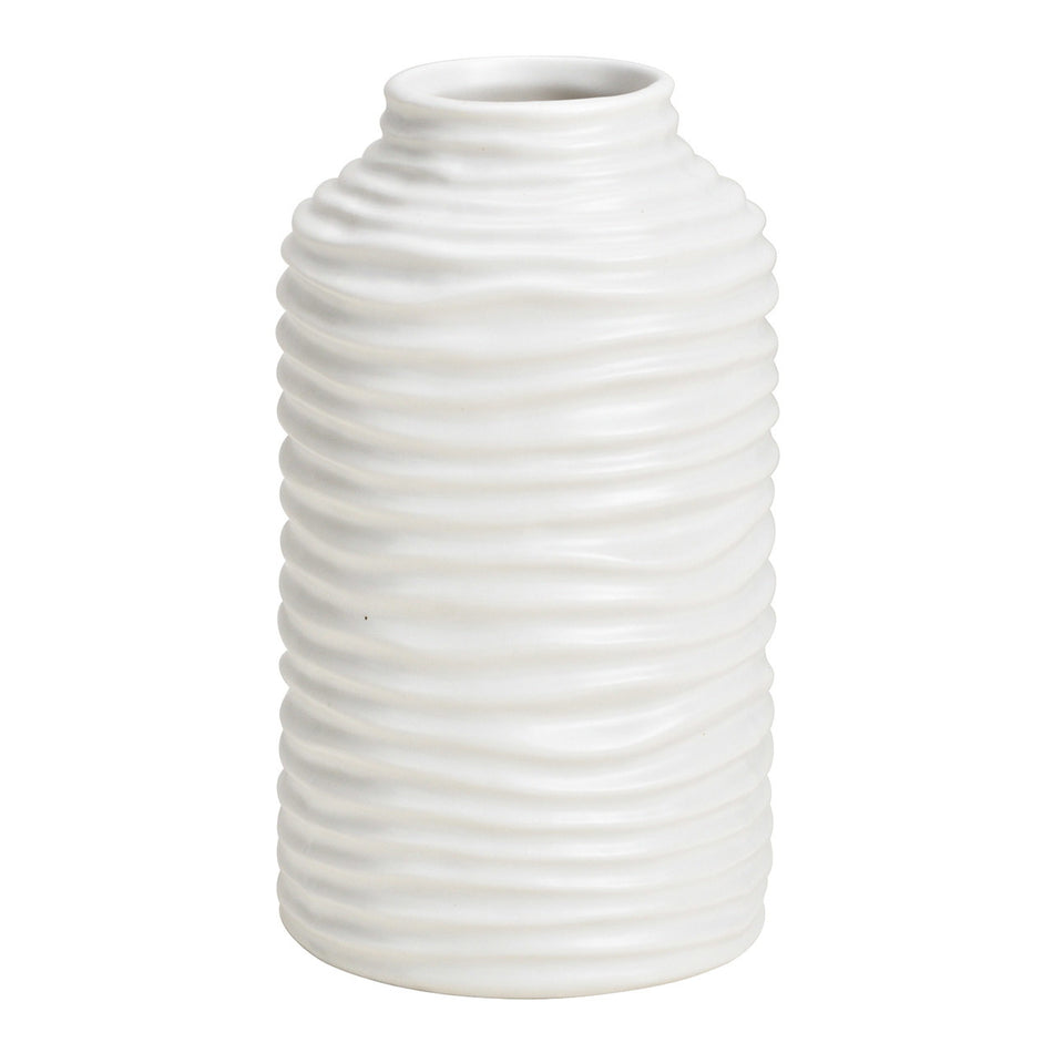 VASE AUS KERAMIK, WEISS 8X15X8CM