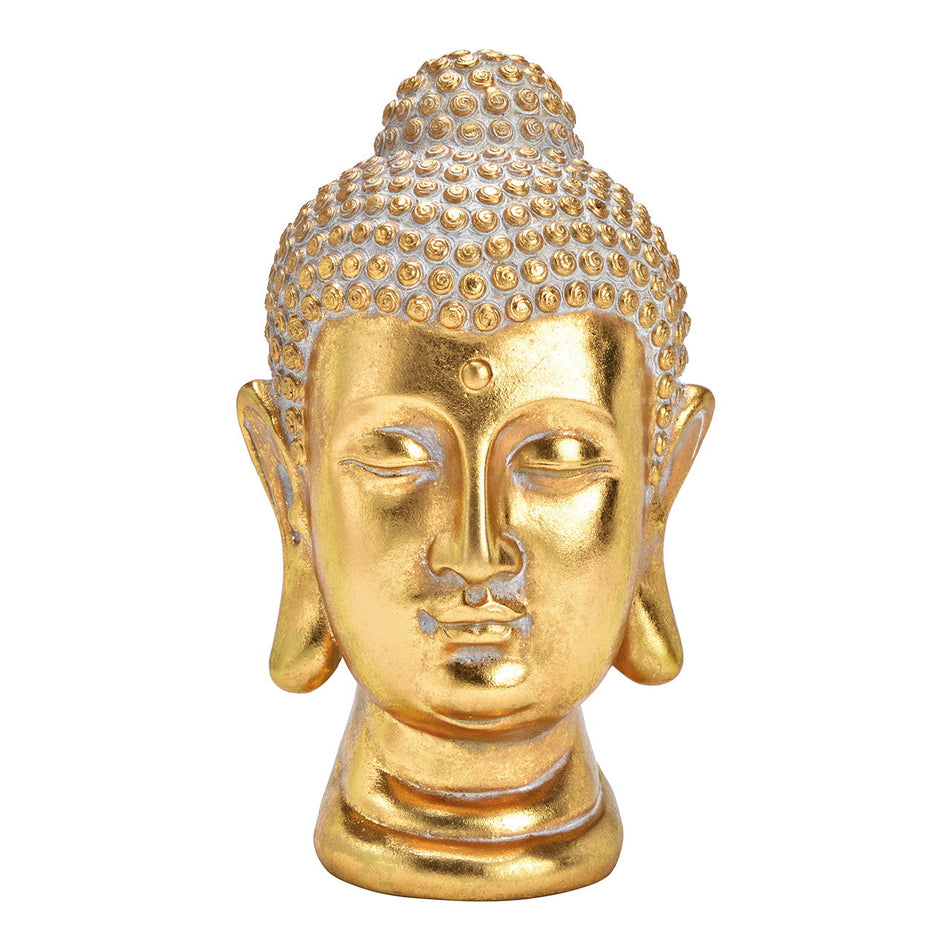 BUDDHAKOPF AUS POLY, GOLD 19X30X17CM
