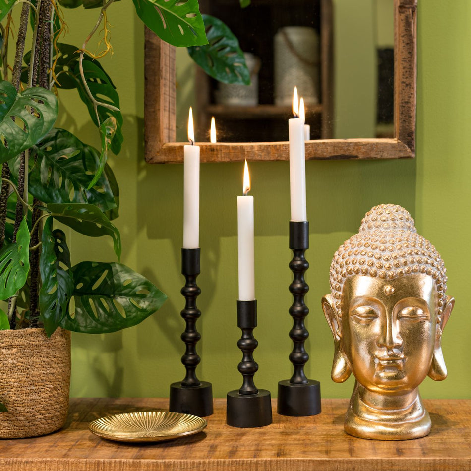 BUDDHAKOPF AUS POLY, GOLD 19X30X17CM