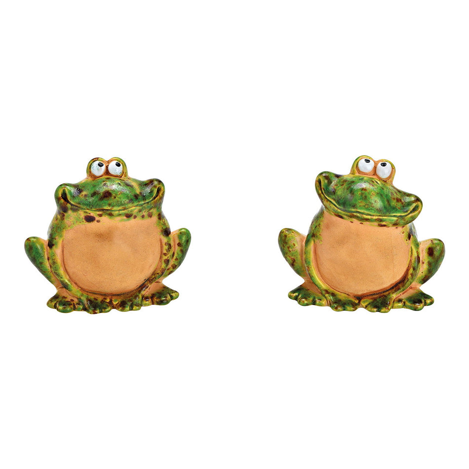 FROSCH AUS KERAMIK, GRÜN 13X12X10CM