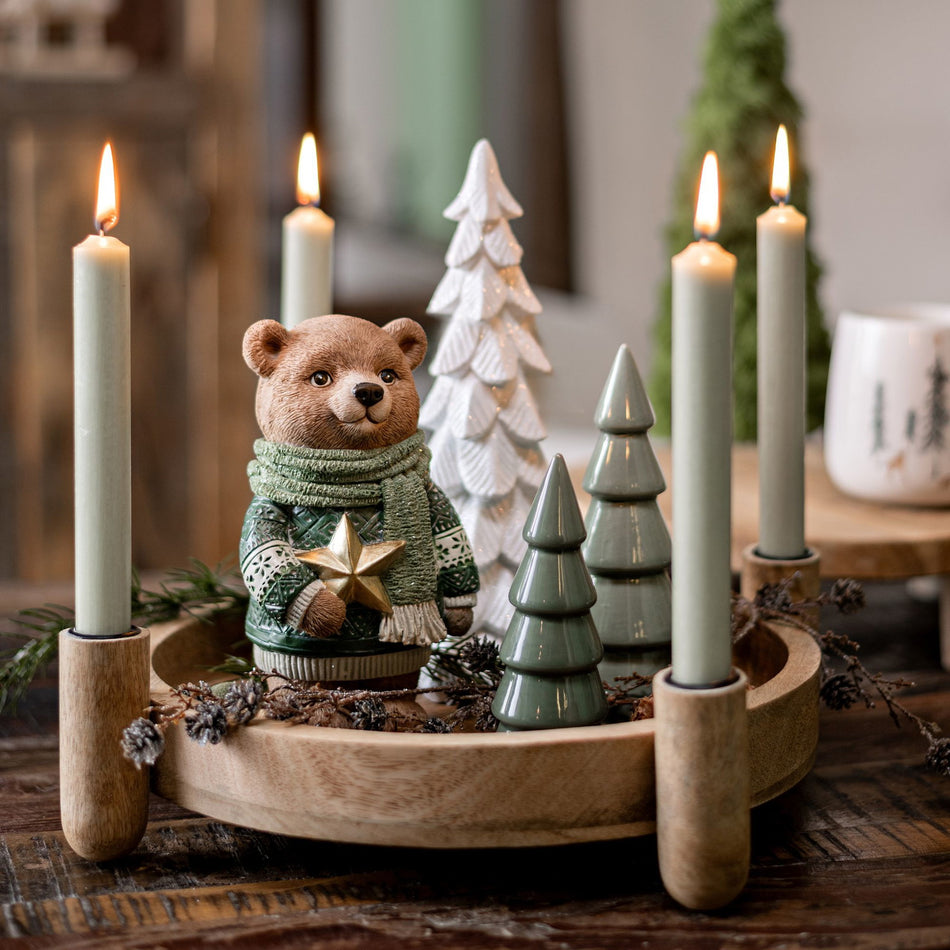 ADVENTSKRANZ AUS MANGOHOLZ, NATUR 37X9X37CM