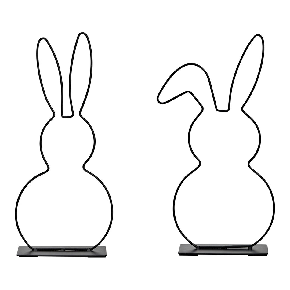 AUFSTELLER HASE AUS METALL, SCHWARZ 13X28X6CM