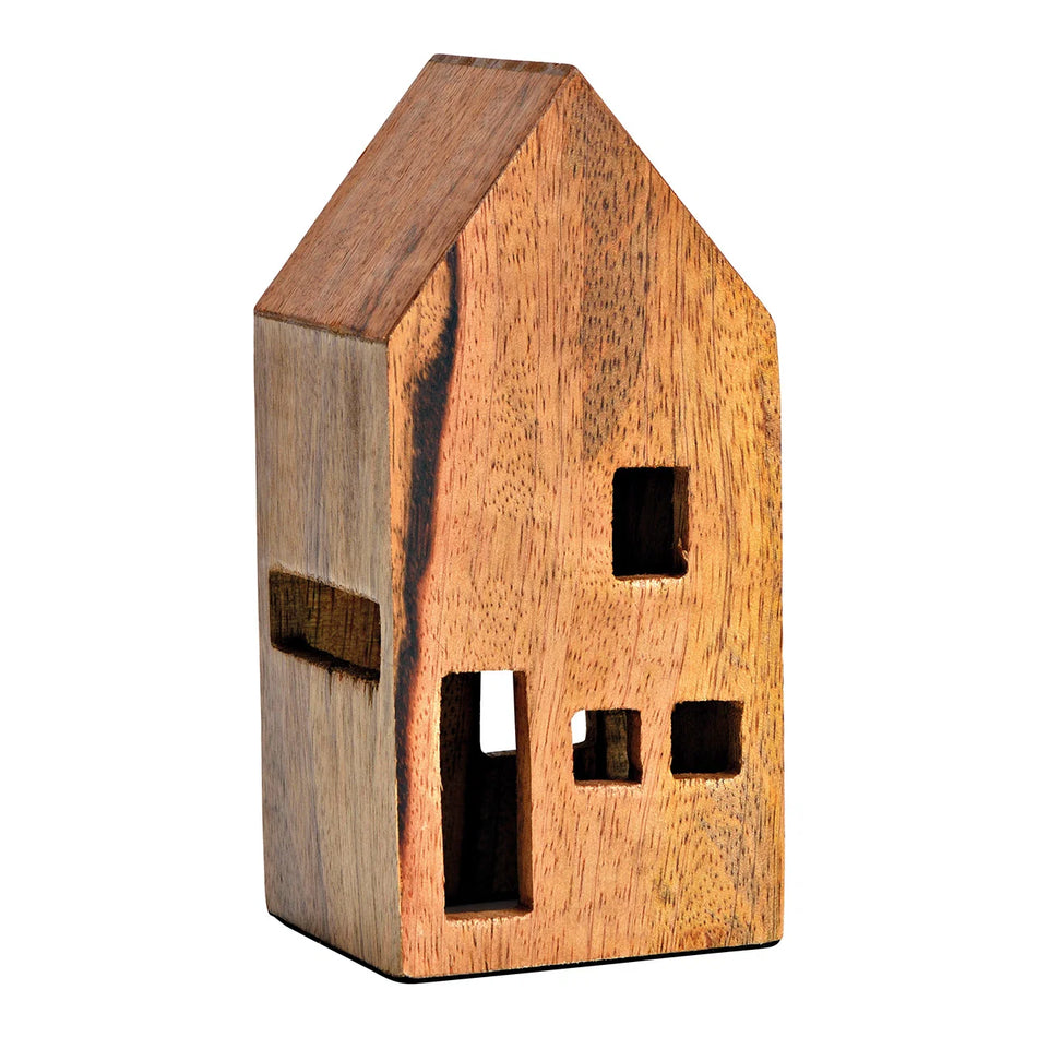 HAUS AUS MANGOHOLZ, BRAUN 7X16X7CM