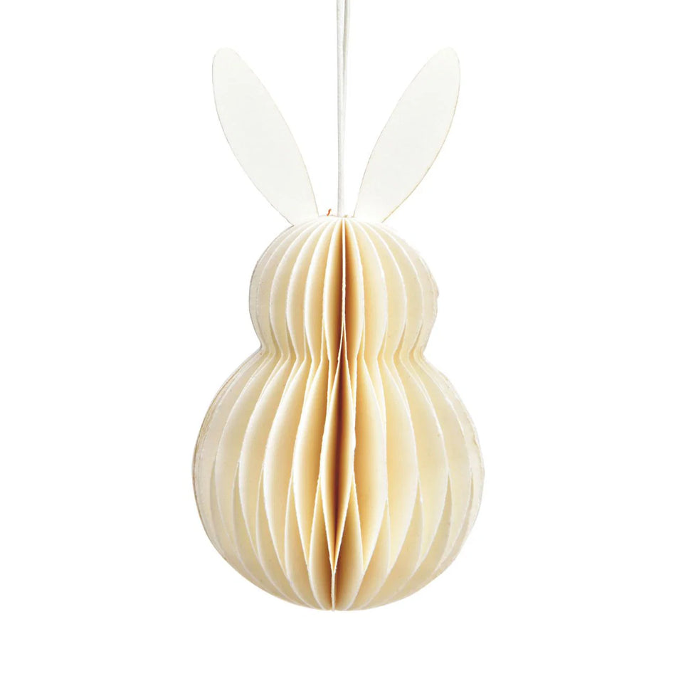 HÄNGER HONEYCOMB HASE AUS PAPIER, WEISS 6X10X6CM