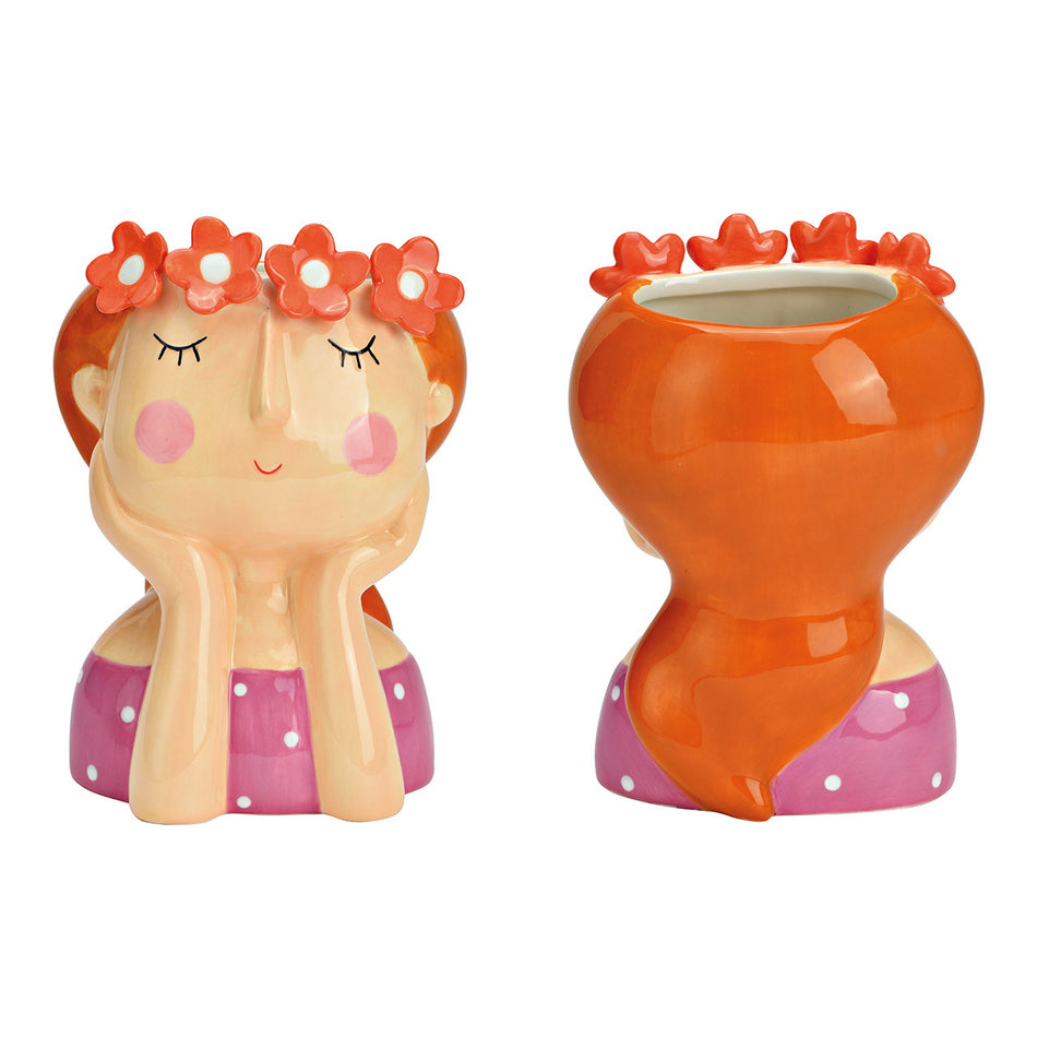 VASE BLUMENMÄDCHEN AUS KERAMIK, BUNT 14X20X12CM