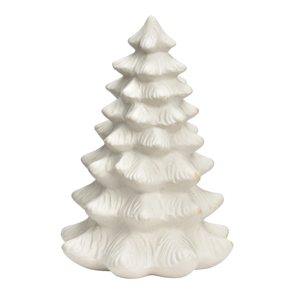 TANNENBAUM AUS PORZELLAN, WEISS 8X11X8CM