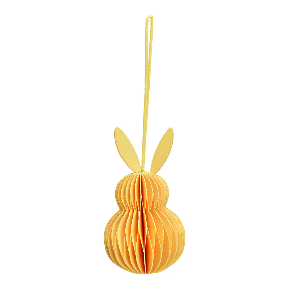 HÄNGER HONEYCOMB HASE AUS PAPIER, GELB 6X10X6CM