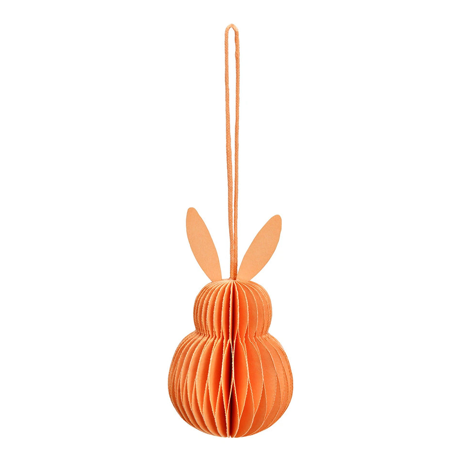 HÄNGER HONEYCOMB HASE AUS PAPIER, PEACH 6X10X6CM