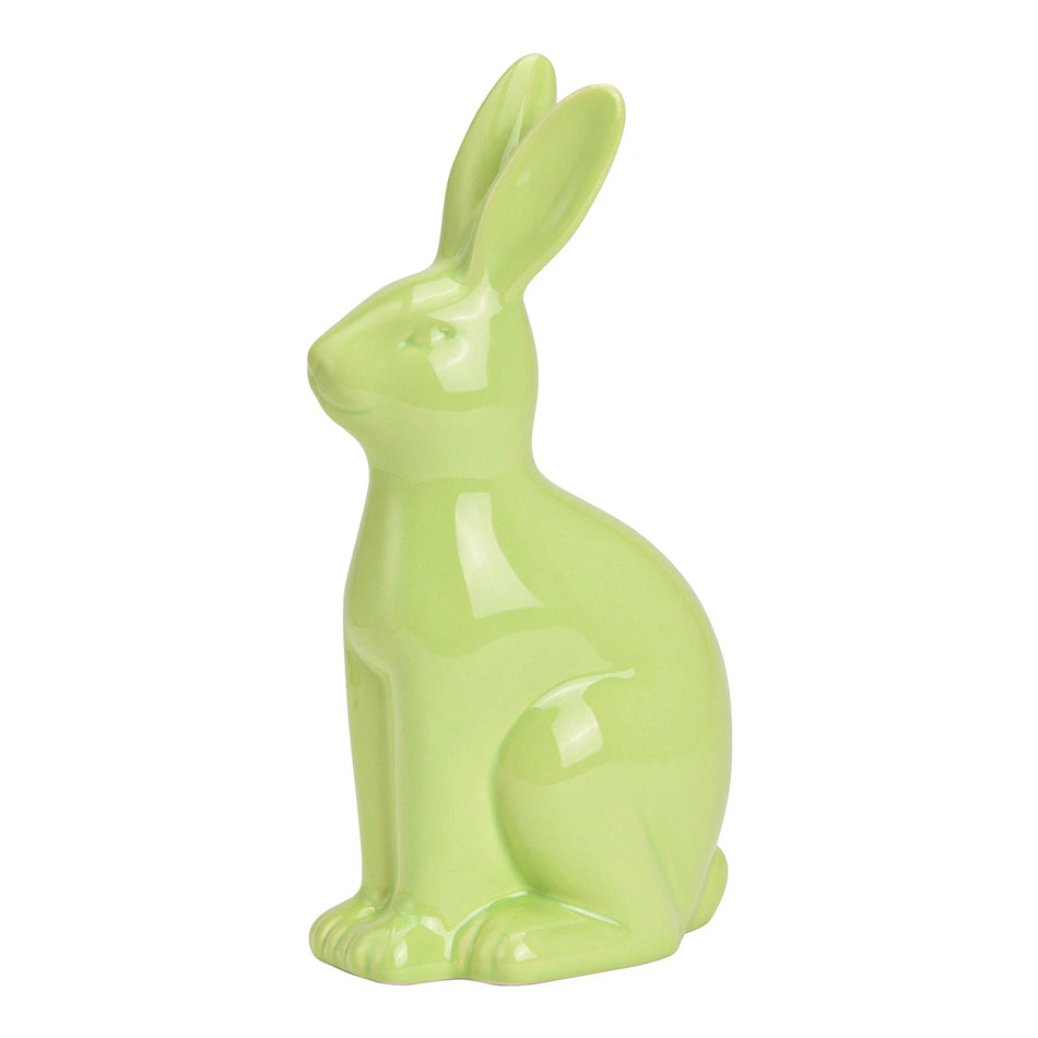 HASE AUS KERAMIK, GRÜN 13X25X8CM