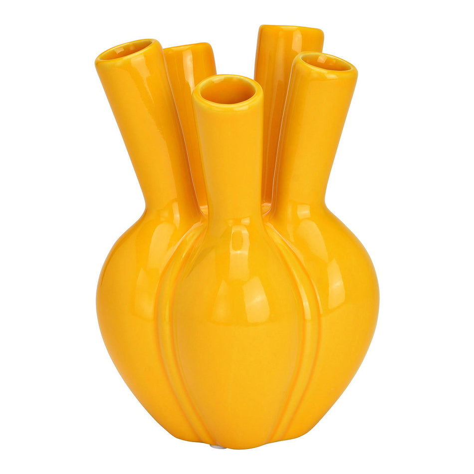 VASE AGLIO AUS KERAMIK, GELB 12X18X12CM