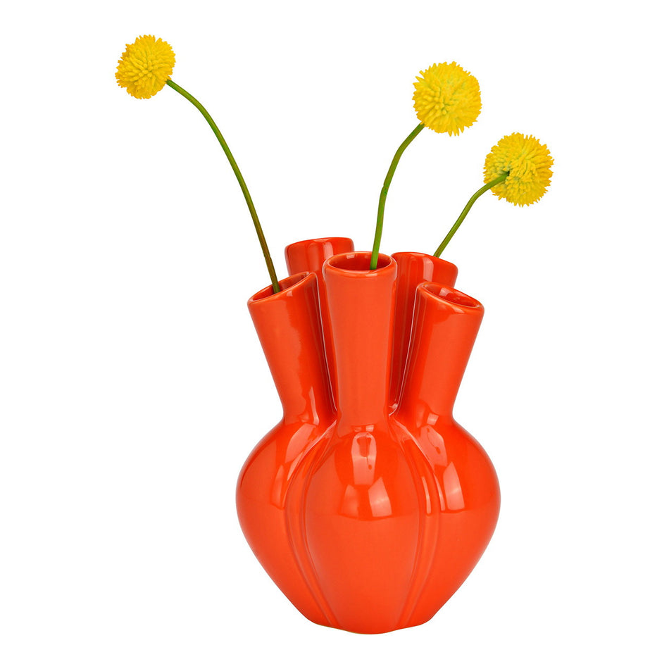 VASE AGLIO AUS KERAMIK, ORANGE 15X20X15CM