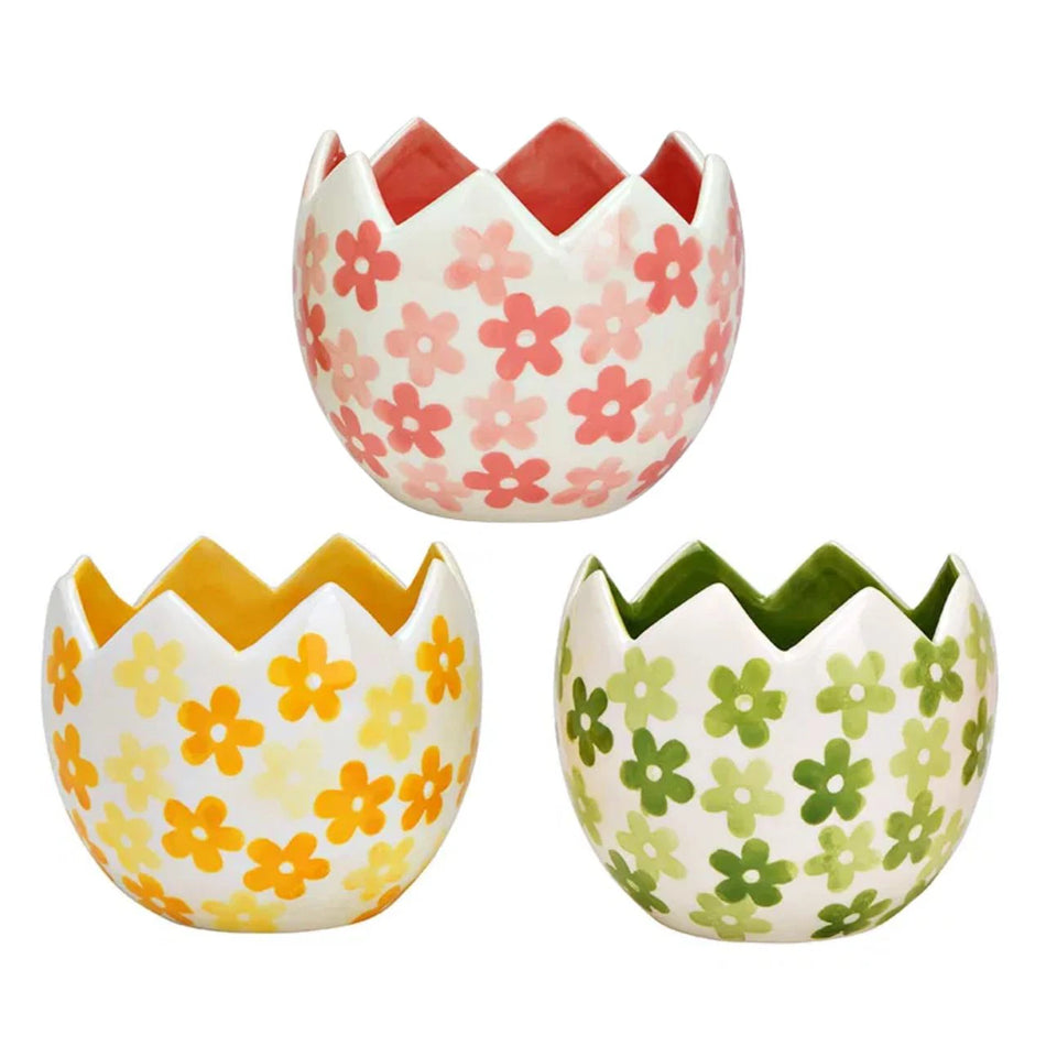 BLUMENTOPF BLUMEN DEKOR AUS KERAMIK, BUNT 12X11X12CM