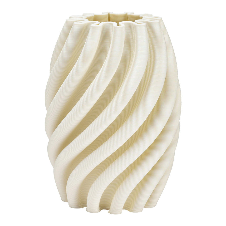 3D-GEDRUCKTE VASE AUS KERAMIK, WEISS 14X19X14CM