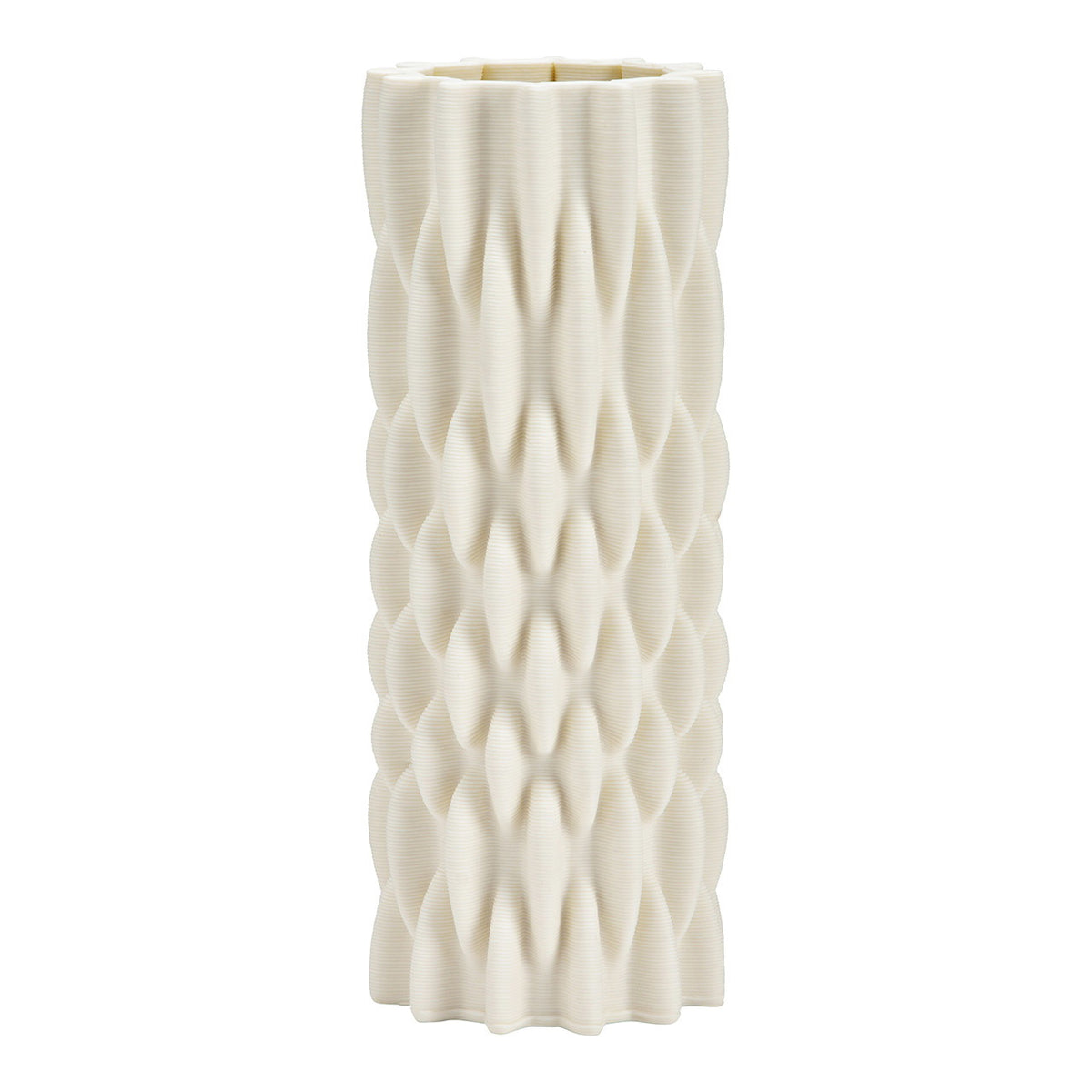 3D-GEDRUCKTE VASE AUS KERAMIK, WEISS 8X22X8CM