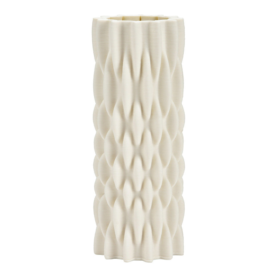 3D-GEDRUCKTE VASE AUS KERAMIK, WEISS 8X22X8CM