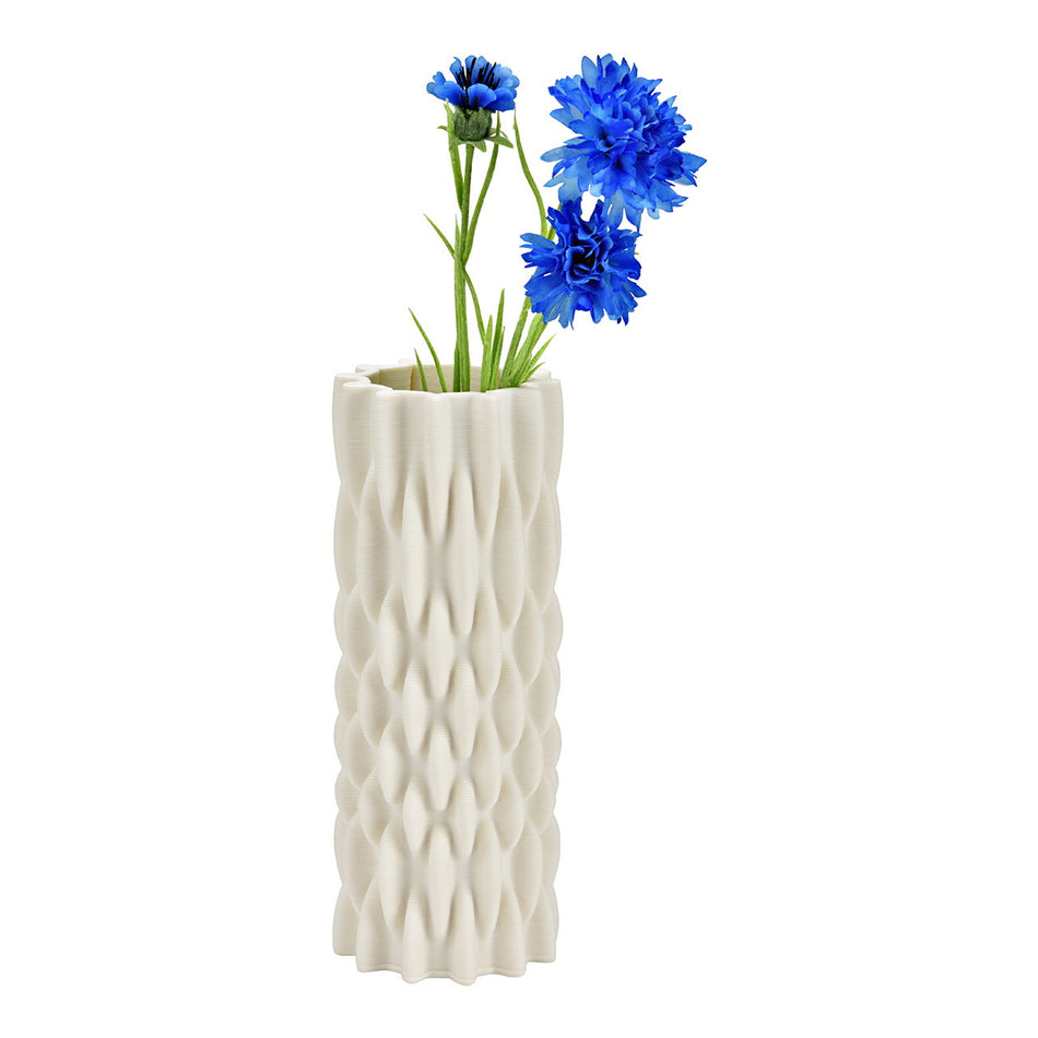 3D-GEDRUCKTE VASE AUS KERAMIK, WEISS 8X22X8CM
