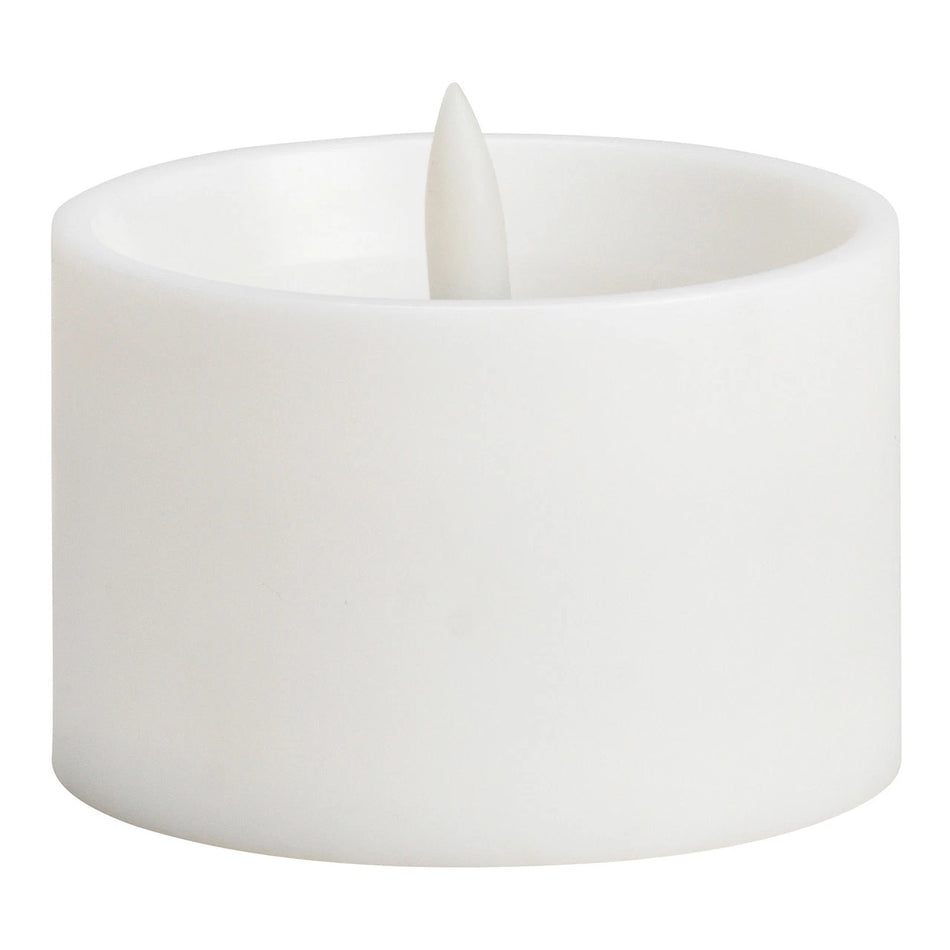 LED-OUTDOOR-KERZE MIT TIMER, KUNSTSTOFF WEISS 8X6X8CM