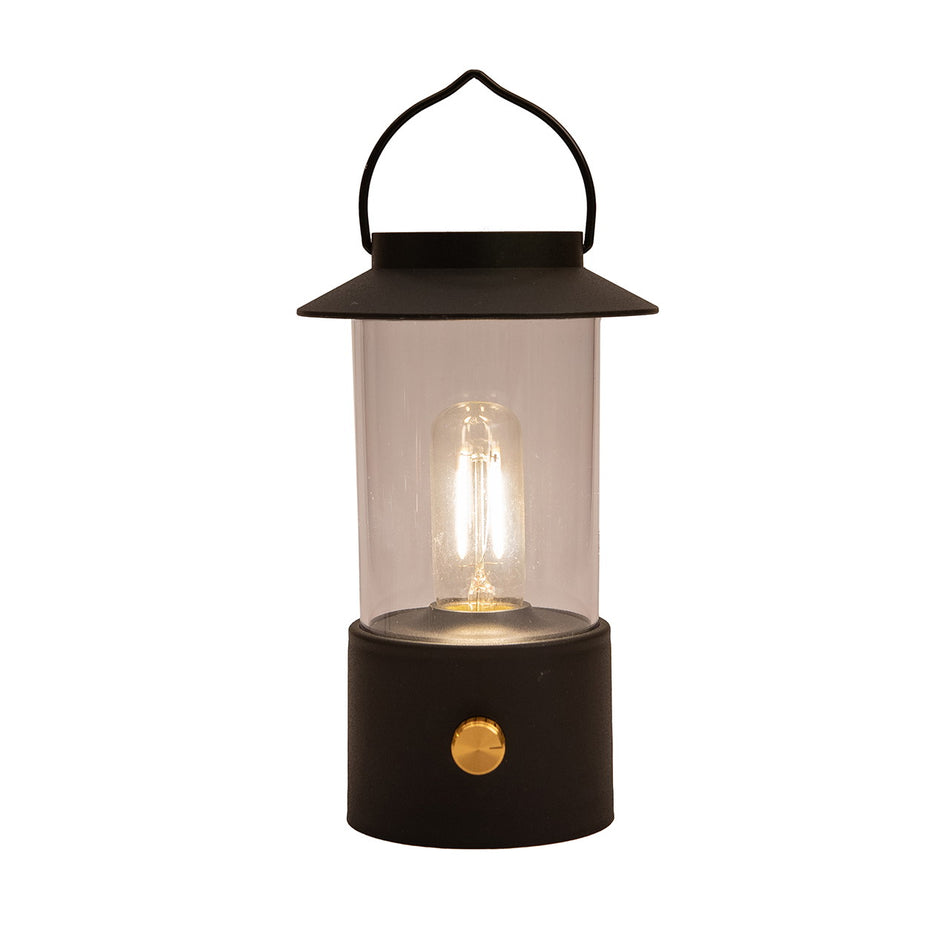LATERNE LED IP44 DIMMBAR, KUNSTSTOFF MATT SCHWARZ 9X9X24CM