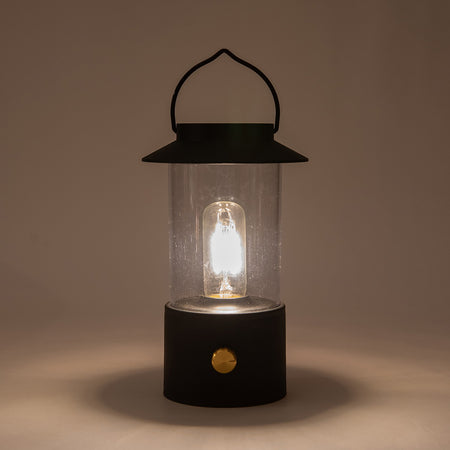 LATERNE LED IP44 DIMMBAR, KUNSTSTOFF MATT SCHWARZ 9X9X24CM