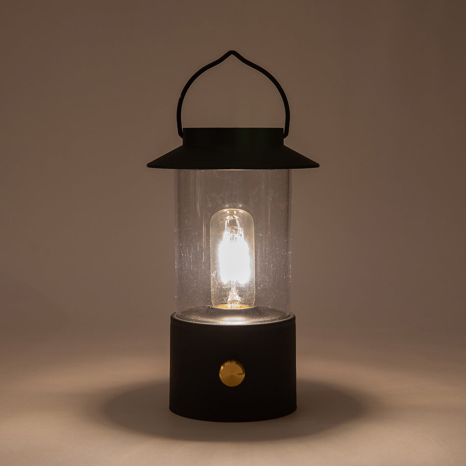 LATERNE LED IP44 DIMMBAR, KUNSTSTOFF MATT SCHWARZ 9X9X24CM