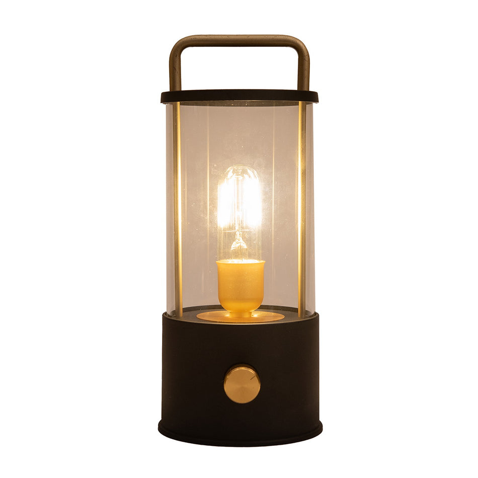 LATERNE LED IP44 DIMMBAR, KUNSTSTOFF MATT SCHWARZ 11X24X11CM