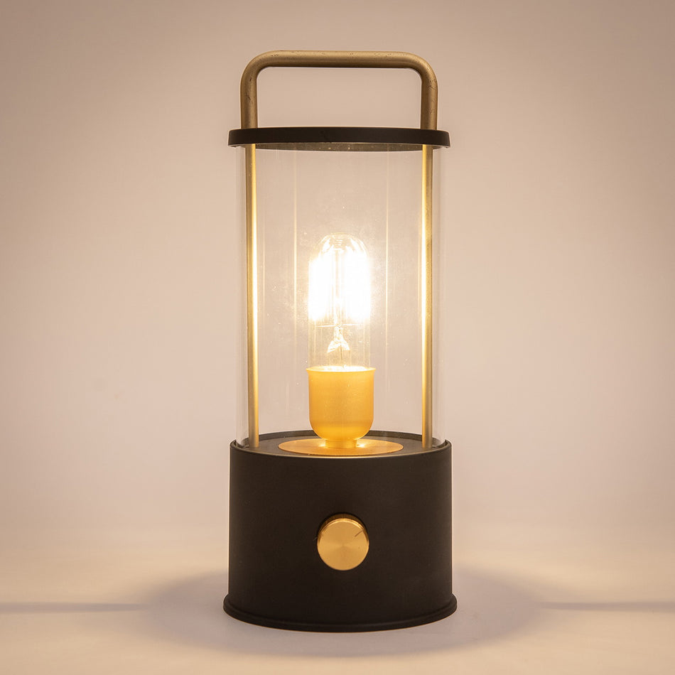 LATERNE LED IP44 DIMMBAR, KUNSTSTOFF MATT SCHWARZ 11X24X11CM