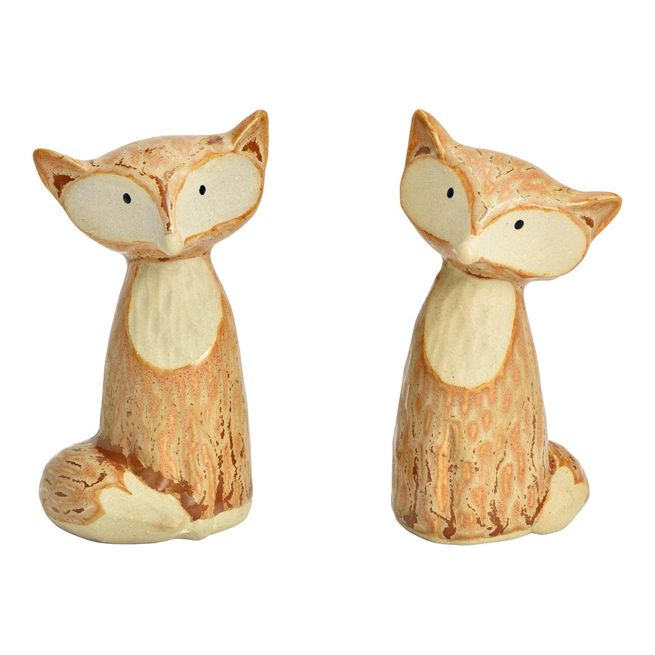 FIGUR FUCHS AUS STEINGUT, BEIGE 5X9X5CM