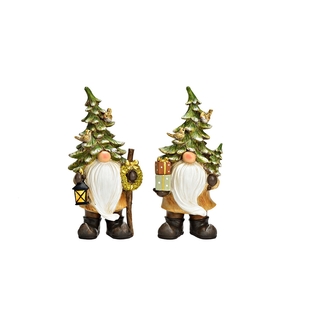 WICHTEL WEIHNACHTSDEKOR AUS POLY, GRÜN/GOLD 10X22X8CM