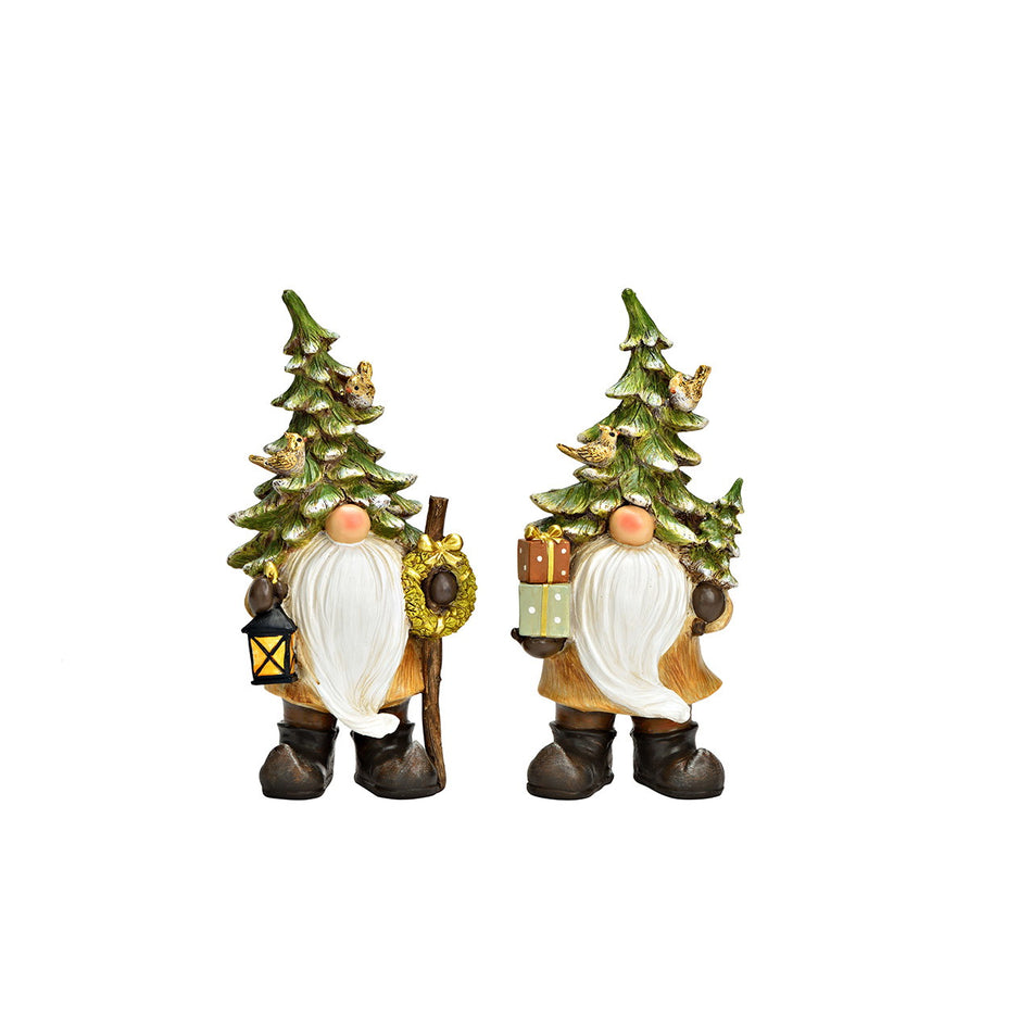 WICHTEL WEIHNACHTSDEKOR AUS POLY, GRÜN/GOLD 10X22X8CM