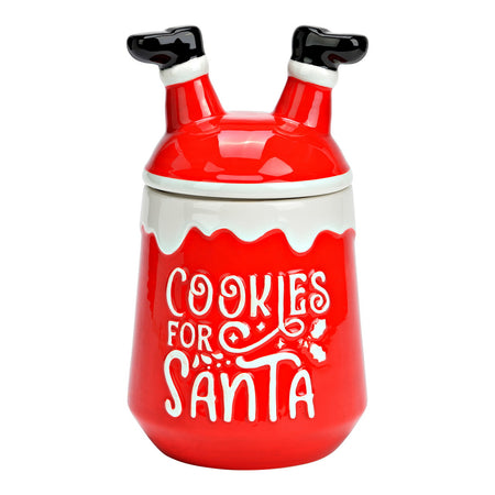 DOSE COOKIES FOR SANTA AUS KERAMIK, ROT 12X21X12CM