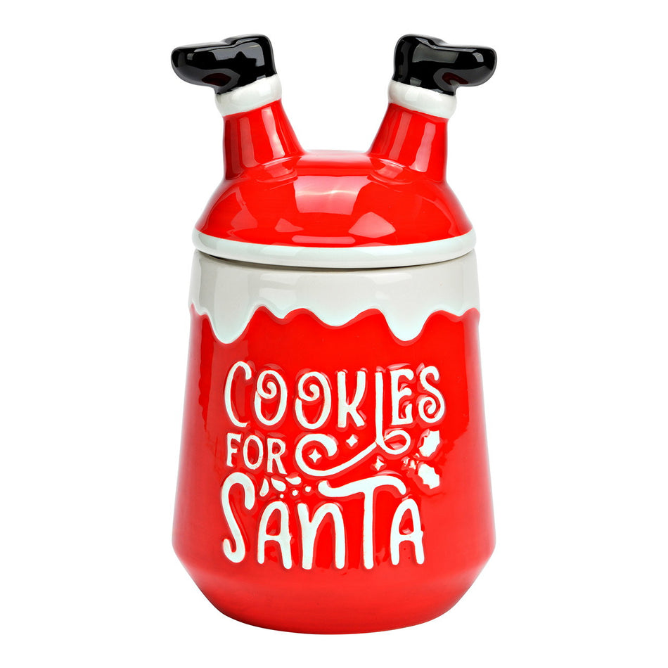 DOSE COOKIES FOR SANTA AUS KERAMIK, ROT 12X21X12CM