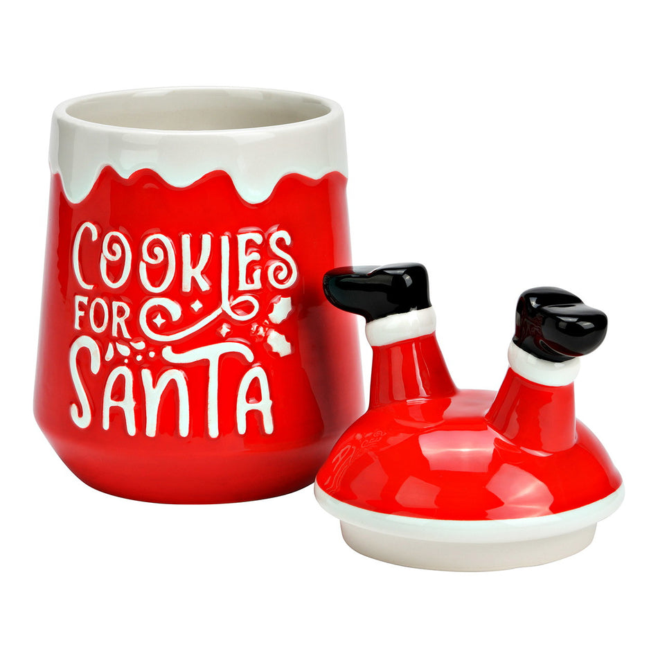 DOSE COOKIES FOR SANTA AUS KERAMIK, ROT 12X21X12CM