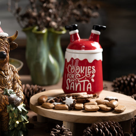 DOSE COOKIES FOR SANTA AUS KERAMIK, ROT 12X21X12CM