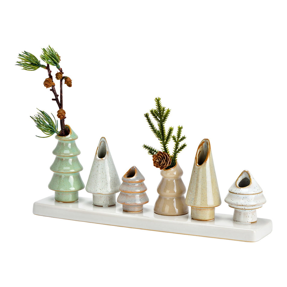 VASE AUS KERAMIK, BEIGE/GRÜN 30X11X6CM