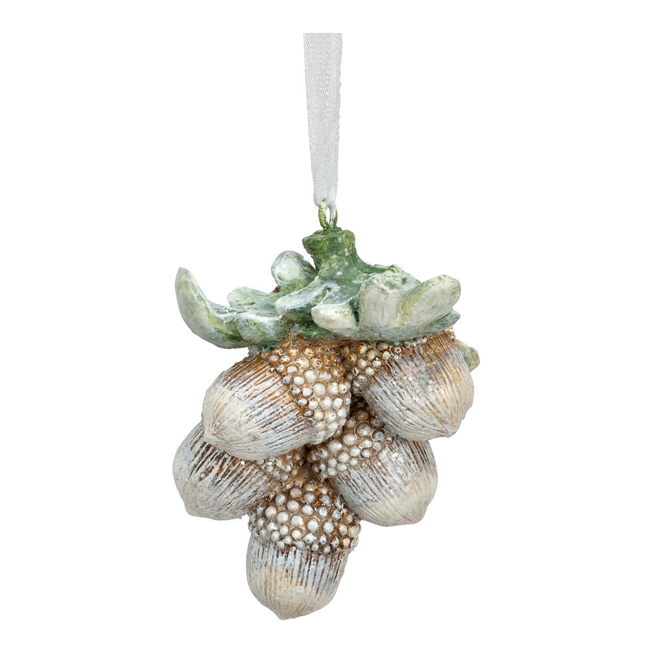 HÄNGER EICHELNUSS AUS POLY, BEIGE 5X7X4CM