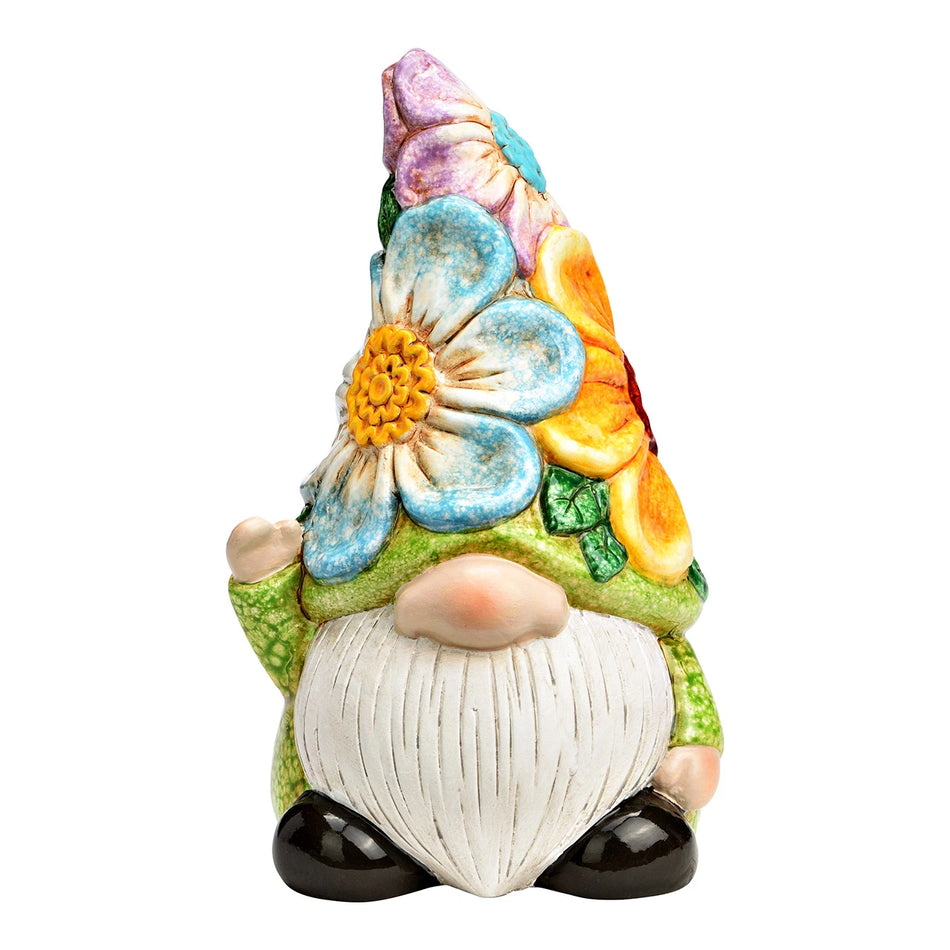 WICHTEL MIT BLUMENMÜTZE AUS KERAMIK, BUNT 13X21X11CM
