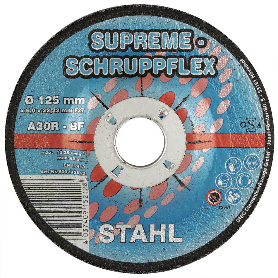 SCHRUPPSCHEIBE SUPREME STAHL 125X6,0 MM
