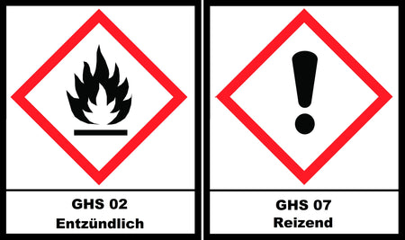 GHS 02 - Entzündbar, GHS 07 - Reizend