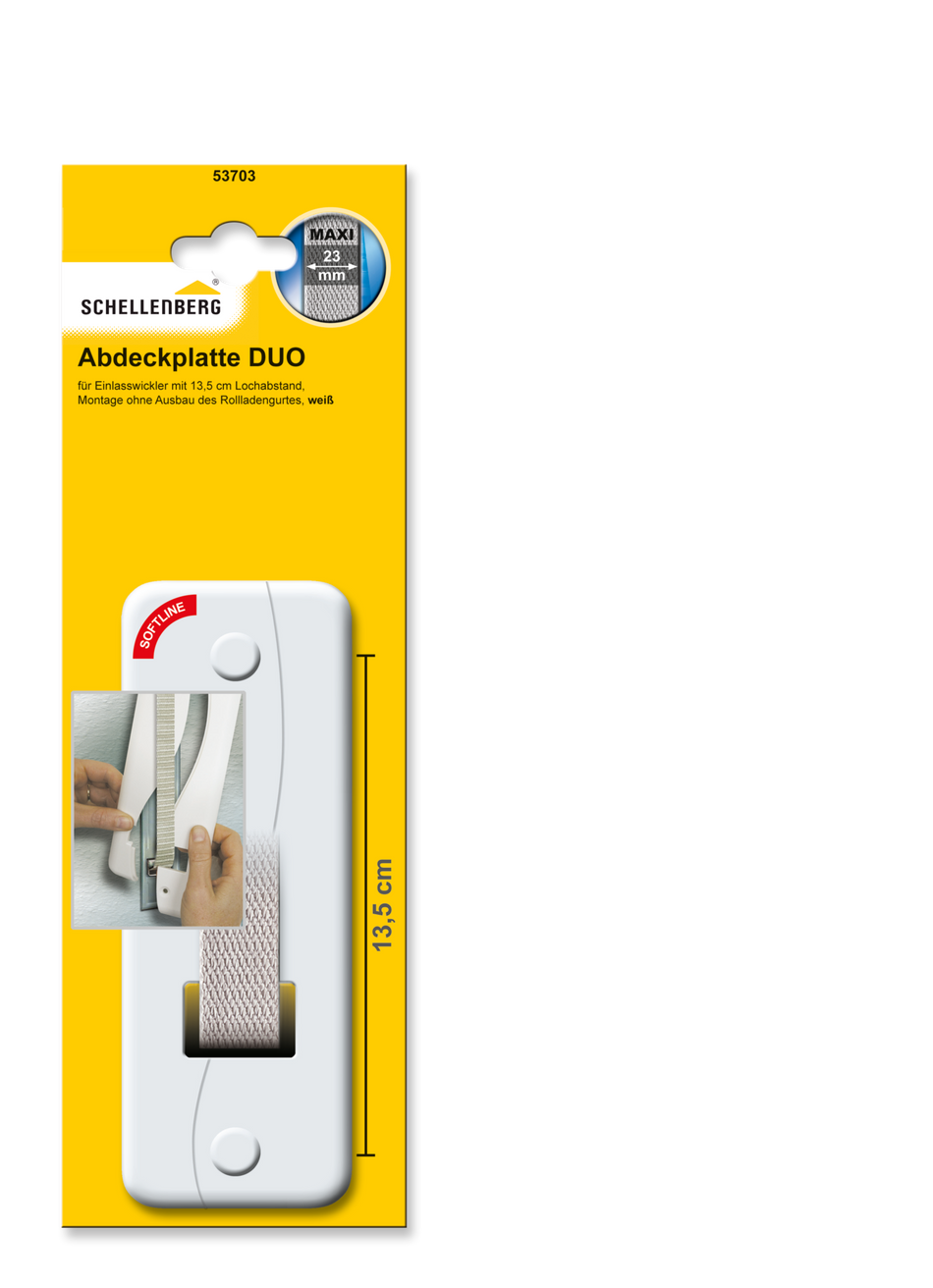 ABDECKPLATTE DUO LOCHABSTAND 135 MM WEIß