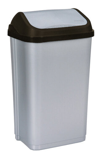 ABFALLBEHÄLTER SWANTJE 50L SILBER/ANTHR.