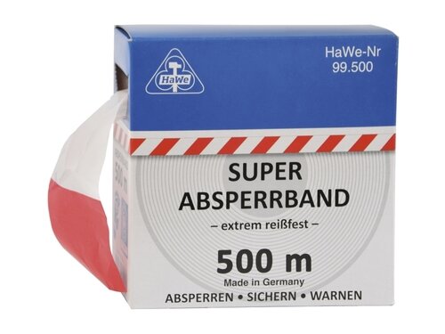 ABSPERRBAND 80MM ROT/WEIß 500 M