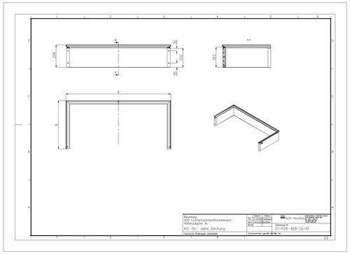 ACO AUFSTOCKELEMENT 125X40X27,5