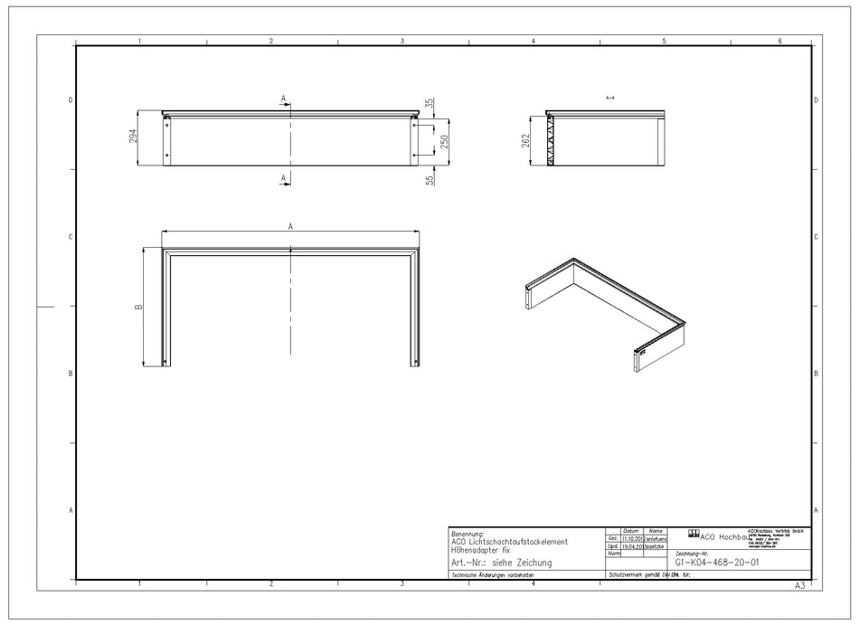 ACO AUFSTOCKELEMENT 80X40X27,5