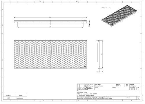 ACO STRECKMETALLROST BEGEHBAR 104X40X2