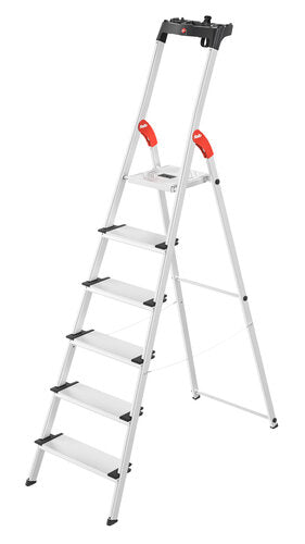 ALU-SICHERHEITS-STEHLEITER L80 6-STUFIG