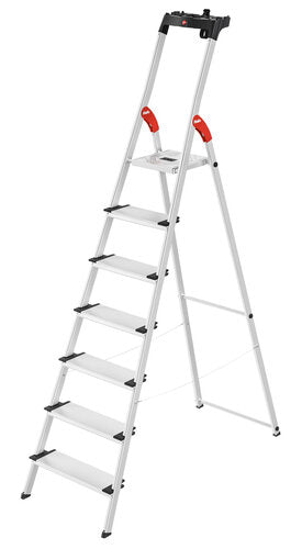 ALU-SICHERHEITS-STEHLEITER L80 7-STUFIG