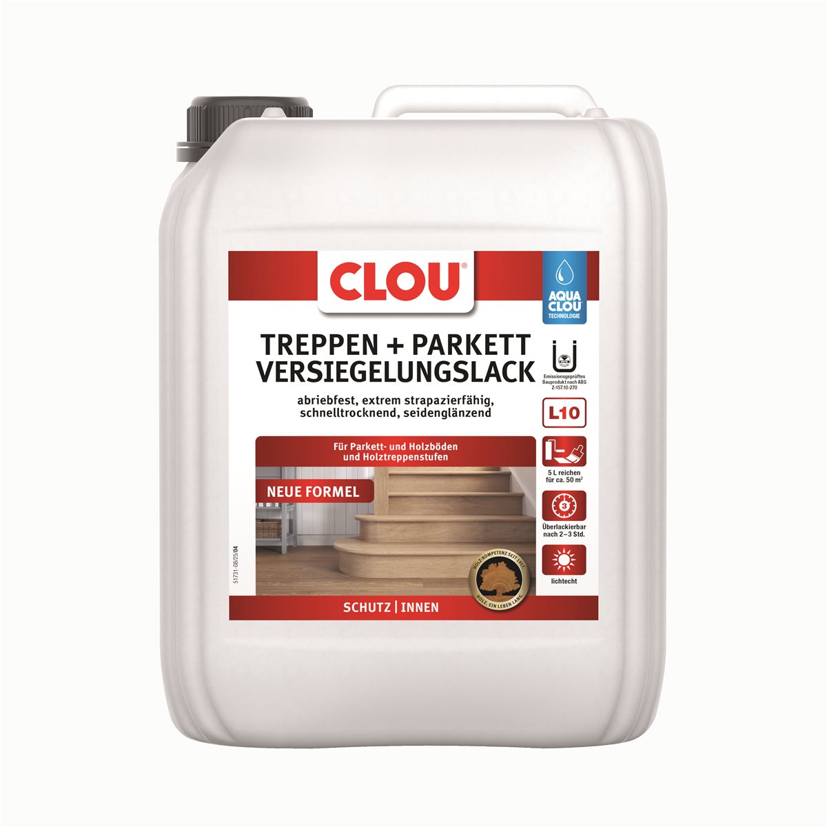 CLOU Aqua Clou Treppen- und Parkettlack L10, 5 l